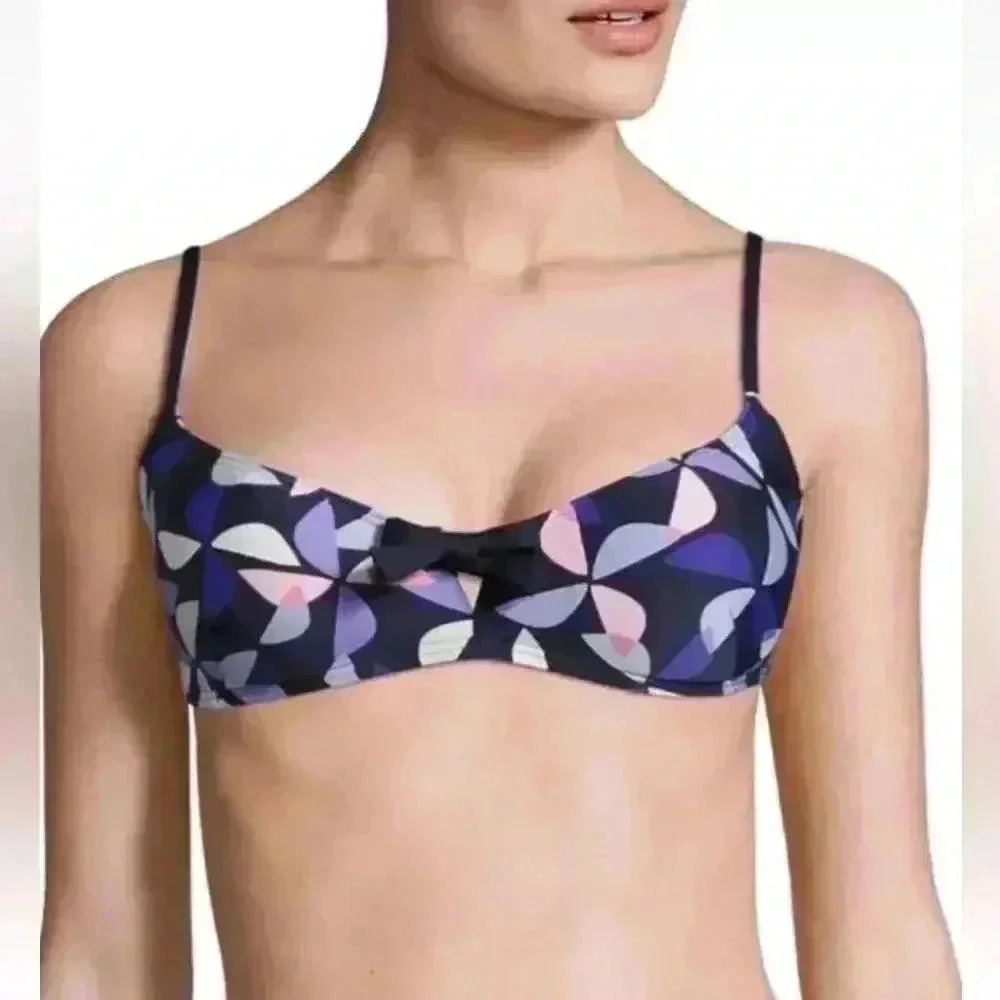 $95 Kate Spade New York Wildwood Beach Bikini Top Navy Size Small Like New